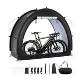 Bike Storage Tent, 1 to 2 Bikes, Outdoor Spacious Bike Storage Tent with Ventilated Window, Waterproof Fan-Shaped Bike Tent with High Strength Fiberglass & Dual Zippers, Fit for Bicycle